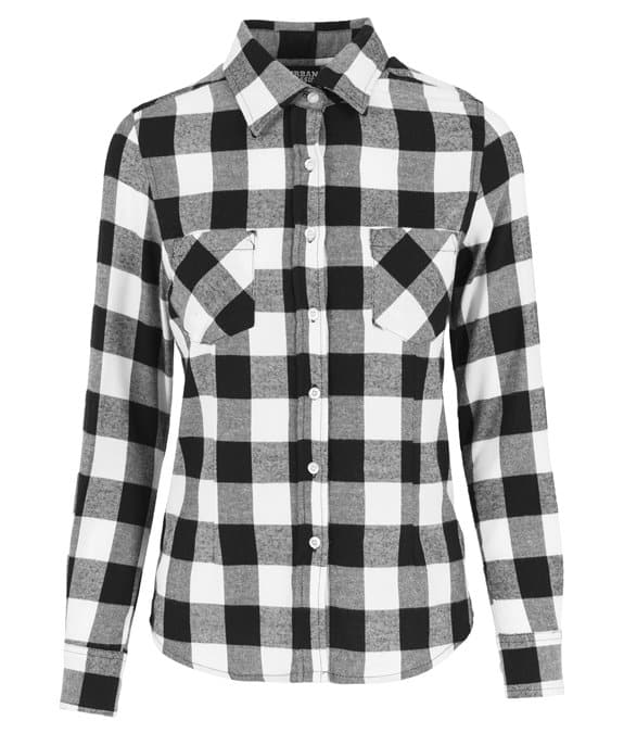 Ladies Checked Flanell black-white 3